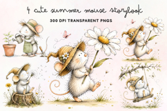 Cute Summer Mouse Storybook PNG Product Image 1