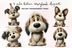 Cute Watercolor Dogs Clipart PNG Product Image 1