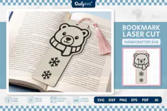 Cute Winter Animal Bookmark SVG | Snowy Reading Craft Product Image 2