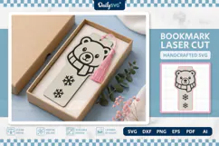 Cute Winter Animal Bookmark SVG | Snowy Reading Craft Product Image 1