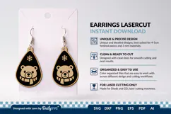 Cute Winter Animal Earring SVG | Laser Cut Jewelry Product Image 3