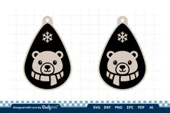Cute Winter Animal Earring SVG | Laser Cut Jewelry Product Image 1