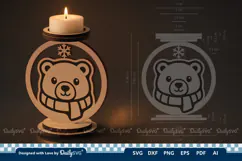 Cute Winter Animal Candle Holder SVG | Laser Cut Decor Product Image 3