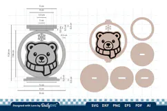 Cute Winter Animal Candle Holder SVG | Laser Cut Decor Product Image 2