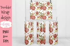 Boho floral 20 oz skinny tumbler sublimation design Product Image 2