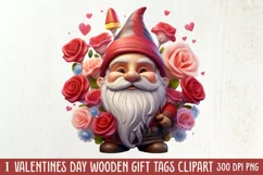 Cute Valentine Gnome Clipart, Gnome Clipart, Cute Gnome Product Image 1