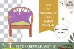 Hand Drawn Garden Chair Illustration, Cartoon Garden Chair Product Image 1