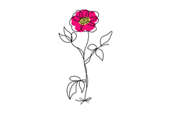 Minimalist Botanical Line Art Flower Set 6 Elements Product Image 13