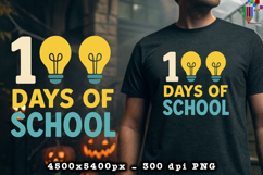 100 Days of School Light Bulb Sublimation PNG Product Image 2