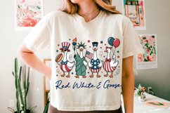 Patriotic Funny Goose PNG T-Shirt|4th of July PNG Sublimatio Product Image 7