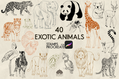 Exotic Animals Procreate Stamps Product Image 1