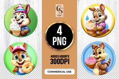 Cute Chipmunk Cupcake Clipart Sublimation PNG Product Image 1