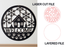 Winter Welcome Sign Laser Cut File Product Image 1