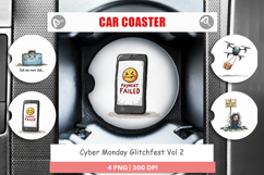 Cyber Monday Glitchfest Car Coaster Product Image 1