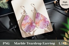 Pink Marble Teardrop Earrings, Marble Sublimation Design Product Image 1