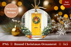 Christmas Door Ornament, Watercolor Christmas Design Product Image 1