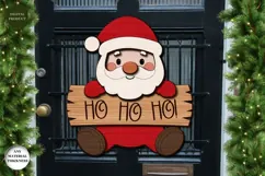 Santa Claus Door Sign Laser Cut | Door Hanger | SVG Product Image 1