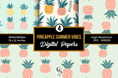 Pineapple Summer Vibes Pattern Digital Paper Product Image 1