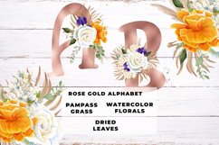 Rose Gold Boho Floral Alphabet Product Image 1