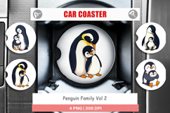 Car Coaster Penguin Family Product Image 1