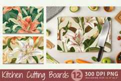 Regal Lily Flowers Cutting Boards sublimation Designs Product Image 1