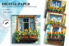 Sunflower Background Wallpaper Digital Paper Wall Art Product Image 1