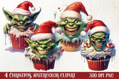 Christmas Cupcake Collection, Christmas Cupcake Clipart Product Image 1