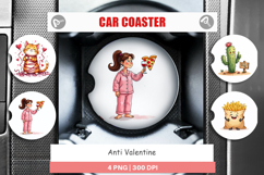 Anti-Valentine's Singles Car Coaster Product Image 1