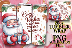 Cheerful Mornings 20oz tumbler wrap, Funny Santa Product Image 1