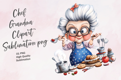 Chef Grandma Baking &amp; Cooking Clipart Sublimation PNG Product Image 1