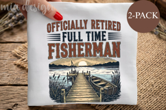 Retired Fisherman PNG, Funny Fishing Sublimation Design Product Image 1