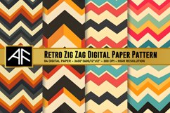 Retro Zig Zag Digital Paper Pattern Product Image 1