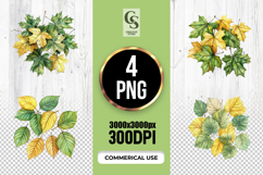 Watercolor Botanical Leaves Clipart Sublimation PNG Product Image 1