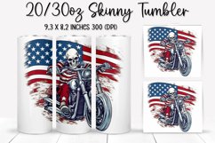Man Skull Ride An American Flag - Sublimation Tumbler Design Product Image 1