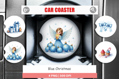 Blue Christmas Car Coaster Product Image 1