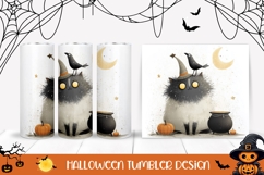 Cartoon Halloween Cat Tumbler, Spooky Halloween Sublimation Product Image 1