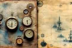 Vintage Floral Maps Seamless Patterns Backgrounds, Product Image 2