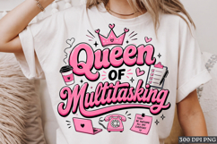 Queen of Multitasking PNG Funny Boss Lady Retro Design Product Image 1