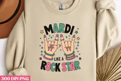 MARDI LIKE A ROCK STAR PNG, Mardi Gras Sublimation PNG Product Image 2