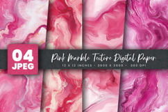 Pink Marble Texture Digital Paper Product Image 1