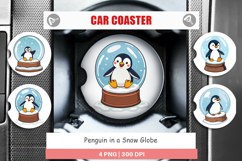 Car Coaster Penguin in a Snow Globe Product Image 1