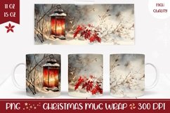 Watercolor Christian Mug, Christmas Lantern Mug Wrap Product Image 1