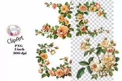 Flowers, Junk Journal, PNG, Clipart, Ephemera, Botanical Product Image 1