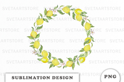Watercolor Lemons Wreath png Product Image 1