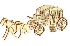 Carriage SVG laser cut file, Caravan wagon 3d puzzle file Product Image 2