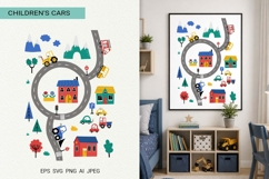 Kids Cars Poster Print | EPS SVG PNG JPG AI Product Image 1