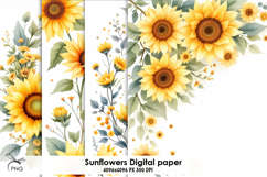 Sunflowers digital paper Product Image 1