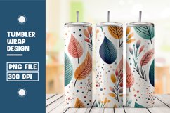 Abstract Shapes And Leaves Tumbler Wrap Sublimation Product Image 1