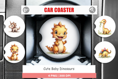 Baby Dinosaurs Car Coaster Product Image 1