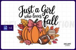 Just a Girl Who Loves Fall PNG, Autumn Png Design Product Image 1